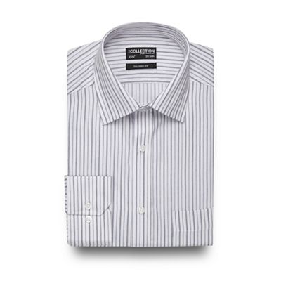 The Collection Big and tall white tonal striped tailored shirt